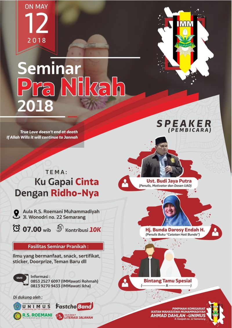 cara membuat desain pamflet, Pamflet Seminar Pranikah