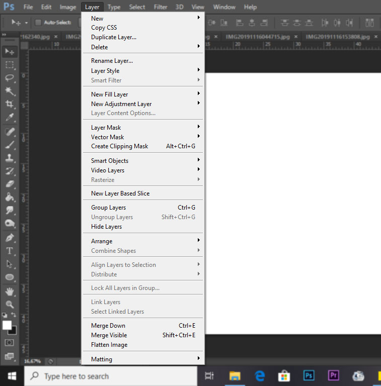 menu layer photoshop